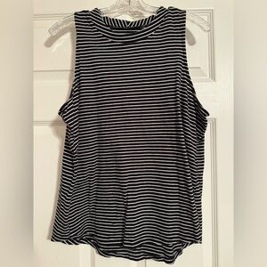 Old Navy Black and White Striped Muscle Tee